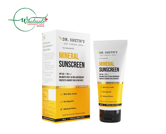 DR. SHETH MINERAL SUNSCREEEN SPF50 PA+++ 50G