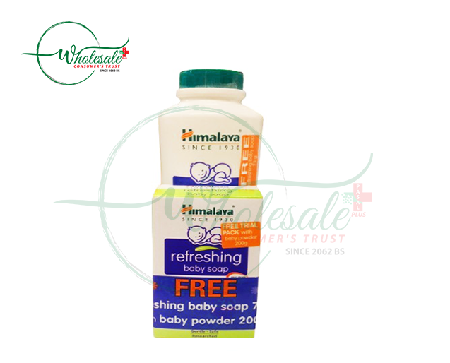 HIMALAYA BABY POWDER 200GM FREE BABY SOAP 