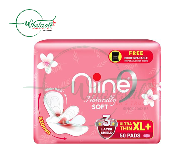 NINE NATURALLY SOFT 320MM 50PADS XL+