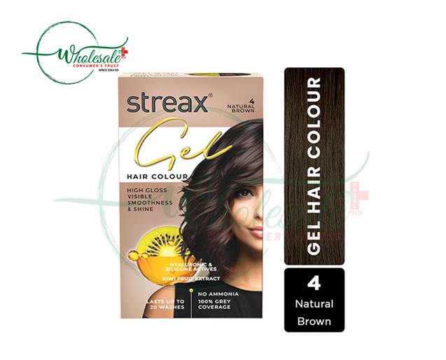 STREAX GEL HAIR CREME 4 NATURAL BROWN 150GM